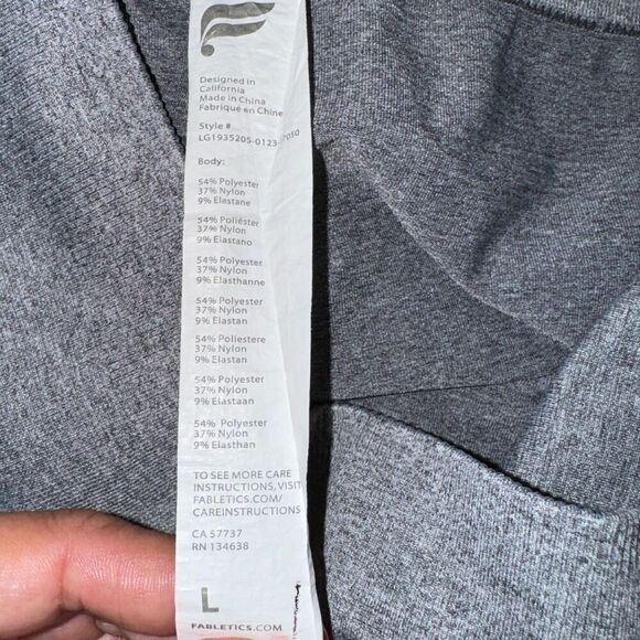 Fabletics Seamless Lazer Cut Out High Rise Athletic Leggings Gray Large - Picture 3 of 5